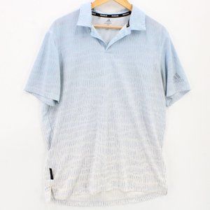 Adidas Primeblue Polo Shirt Mens Blue Short Sleeve Gym & Training Size Medium M